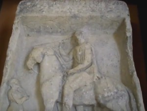 Погребальная стелла древнегреческого воина